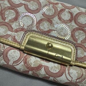 Coach Pink and Gold Clutch